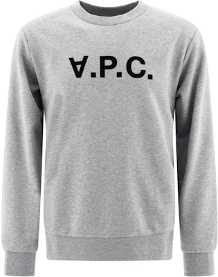 A.P.C. ロゴ クルーネック スウェットシャツ グレー メンズ 長袖 リブカフス COHBNM27907-TPI Buy A.P.C. ロゴ クルーネック スウェットシャツ グレー メンズ 長袖 リブカフス COHBNM27907-TPI