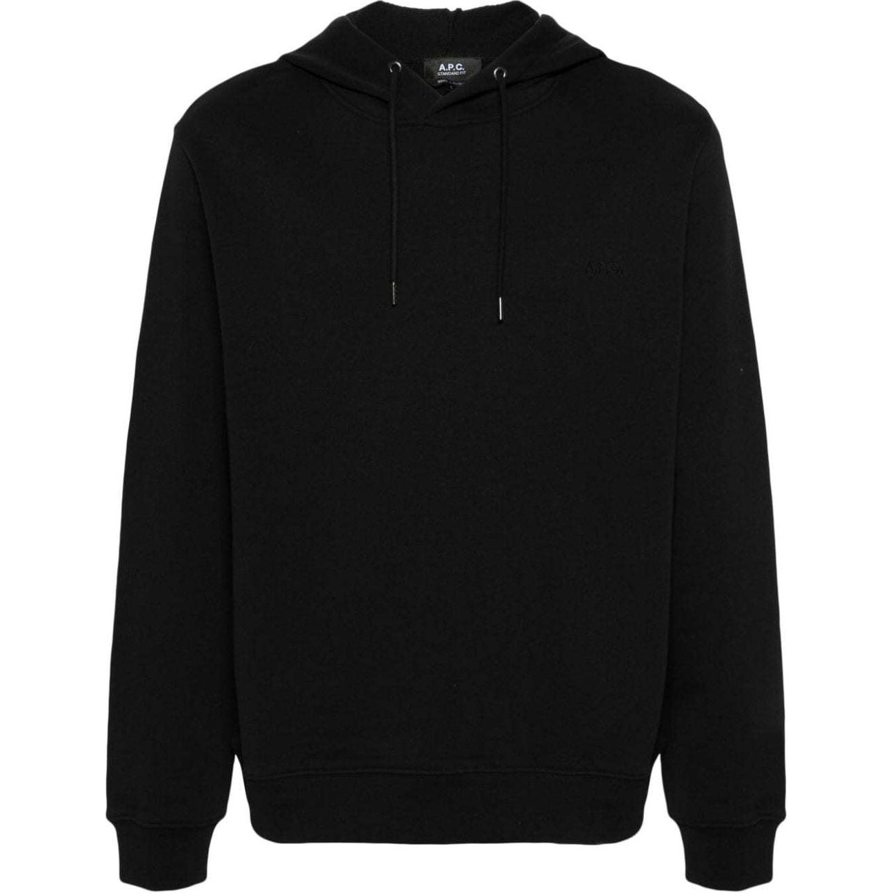 A.P.C. Logo Embroidered Hoodie Black COHBYM27920-BLACK