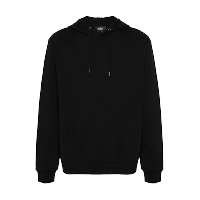 A.P.C. Logo Embroidered Hoodie Black COHBYM27920-BLACK