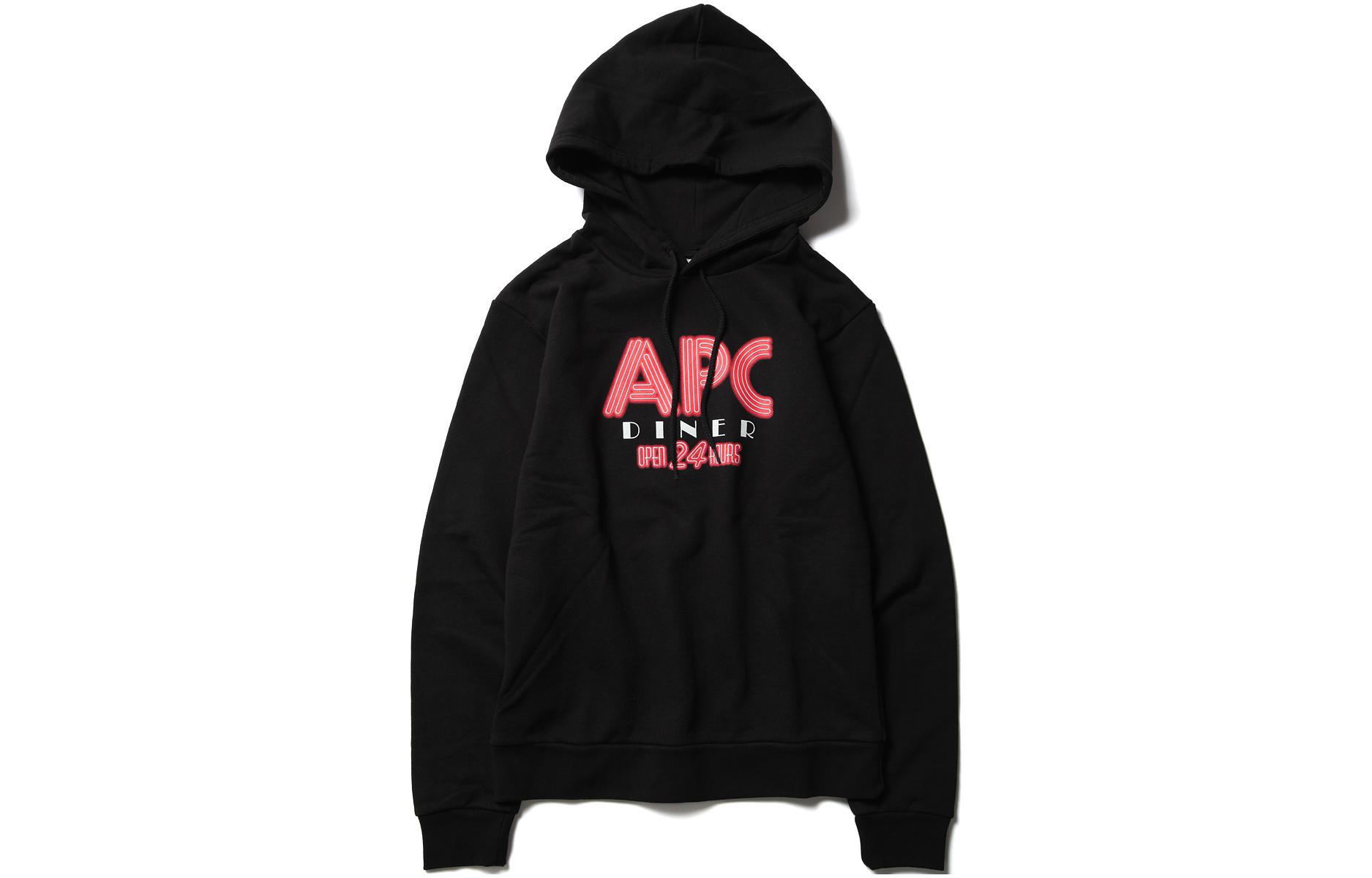 A.P.C. Logo Graphic Print Hoodie Black () CODCYH27542