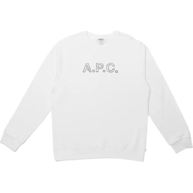 A.P.C. Logo Graphic Print Oversized Crewneck Sweatshirt White () H27819COFDX-AAB