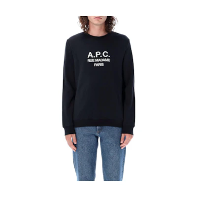 A.P.C. Logo Letter Print Crewneck Long Sleeve Sweatshirt Men’s Black H27500COEZD-LZZ