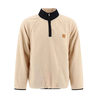A.P.C. Logo Patch Contrast Trim Stand Collar Sweatshirt Beige PSAIFM27845-BEIGE
