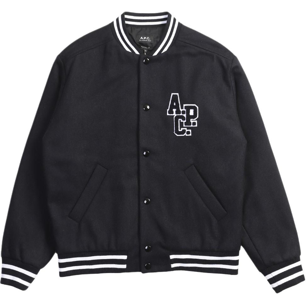 A.P.C. Logo Patch Single-Breasted Jacket Black WOANWM02974-PIN