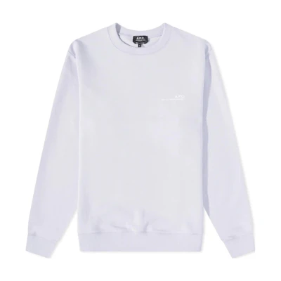 A.P.C. Logo Print Crewneck Long Sleeve Sweatshirt Grey White COFBQH27608-HAF