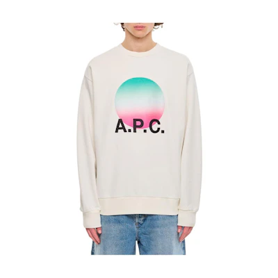 A.P.C. Logo Print Crewneck Long Sleeve Sweatshirt White () COEIPH27905-AAB