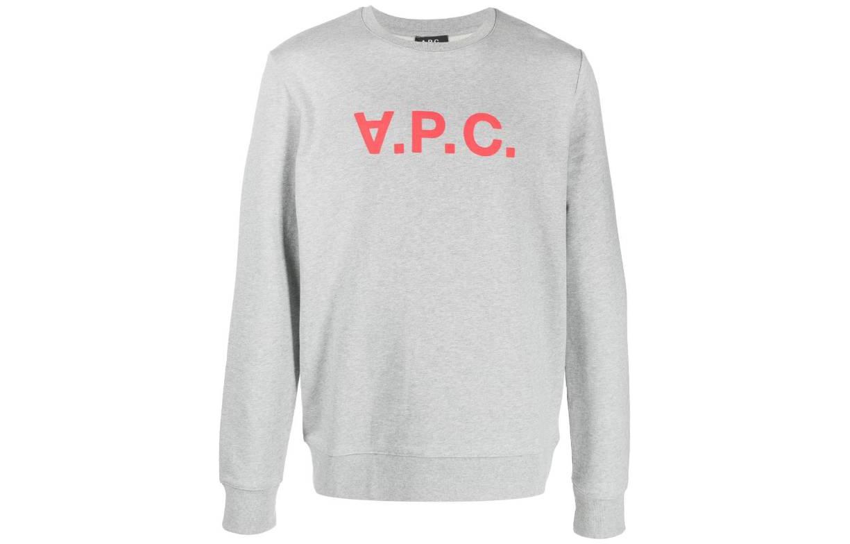 A.P.C. Logo Print Crewneck Pullover Sweatshirt Long Sleeve COECQH27749-PLA