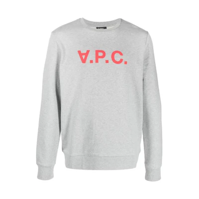 A.P.C. Logo Print Crewneck Pullover Sweatshirt Long Sleeve COECQH27749-PLA