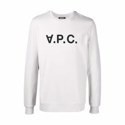 A.P.C. Logo Print Crewneck Sweatshirt Grey COECQ-H27378-PLA-GRIS-CHINE