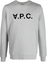 A.P.C. Logo Print Crewneck Sweatshirt Light Gray COECQH27378-PLA A.P.C. Logo Print Crewneck Sweatshirt Light Gray COECQH27378-PLA