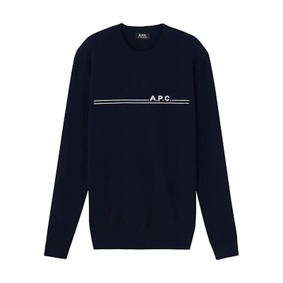 A.P.C. Logo Print Crewneck Sweatshirt Navy Blue - Casual Wear CODDA-H23866-IAK-DARKNAVY