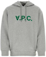 A.P.C. Logo Print Drawstring Hoodie in Gray COFDXH27833-PLB A.P.C. Logo Print Drawstring Hoodie in Gray COFDXH27833-PLB