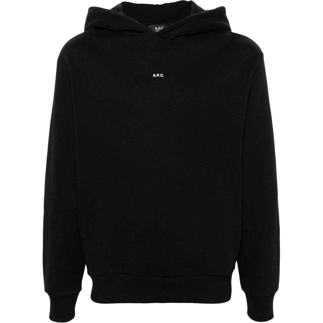 A.P.C. Logo Print Pullover Hoodie Black - COHBXH27911-BLACK