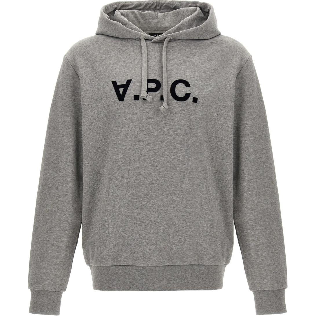 A.P.C. Logo Print Pullover Hoodie Men’s Dark Gray COHBNM27908-TPI