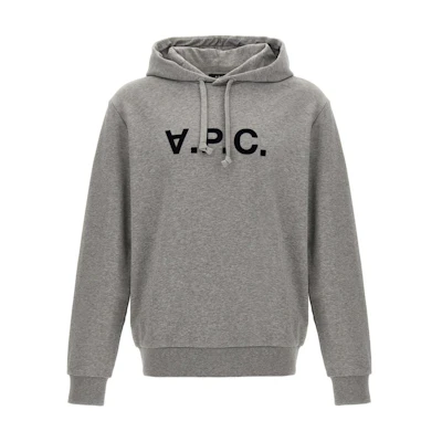 A.P.C. Logo Print Pullover Hoodie Men’s Dark Gray COHBNM27908-TPI