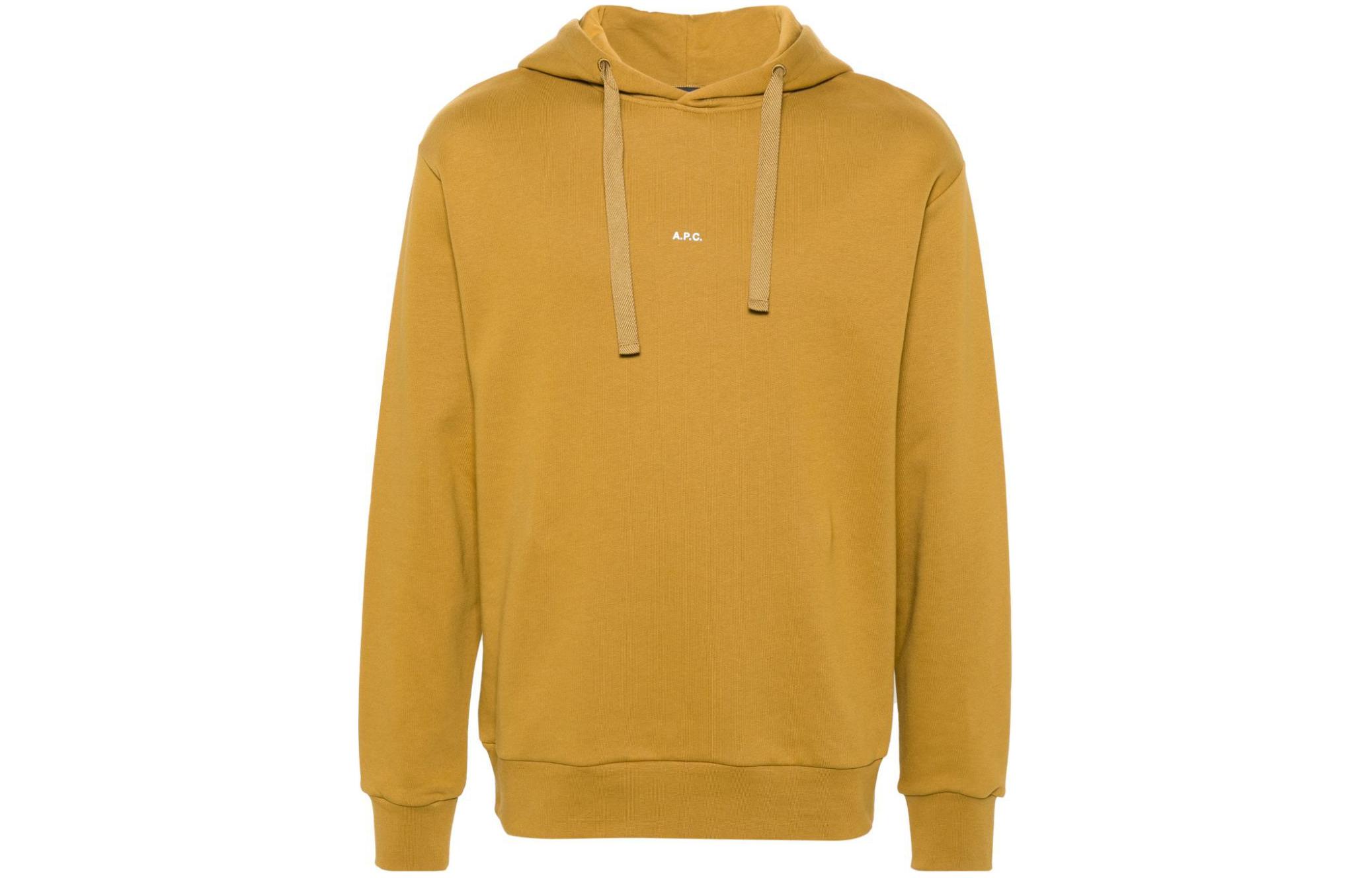 A.P.C. Logo Print Soft Knit Sweatshirt Ochre Yellow OGWQH27622-EAG