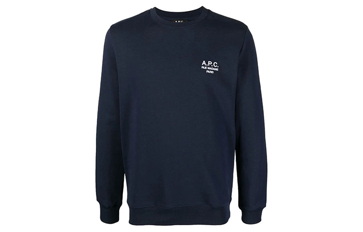 A.P.C. Logo Printed Crewneck Sweatshirt Blue COEZDH27699IAJ