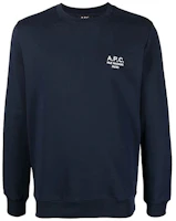A.P.C. Logo Printed Crewneck Sweatshirt Blue COEZDH27699IAJ A.P.C. Logo Printed Crewneck Sweatshirt Blue COEZDH27699IAJ