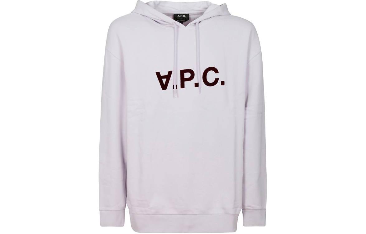 A.P.C. Logo Printed Lavender Hoodie Long Sleeve COFDXH27833-HAD