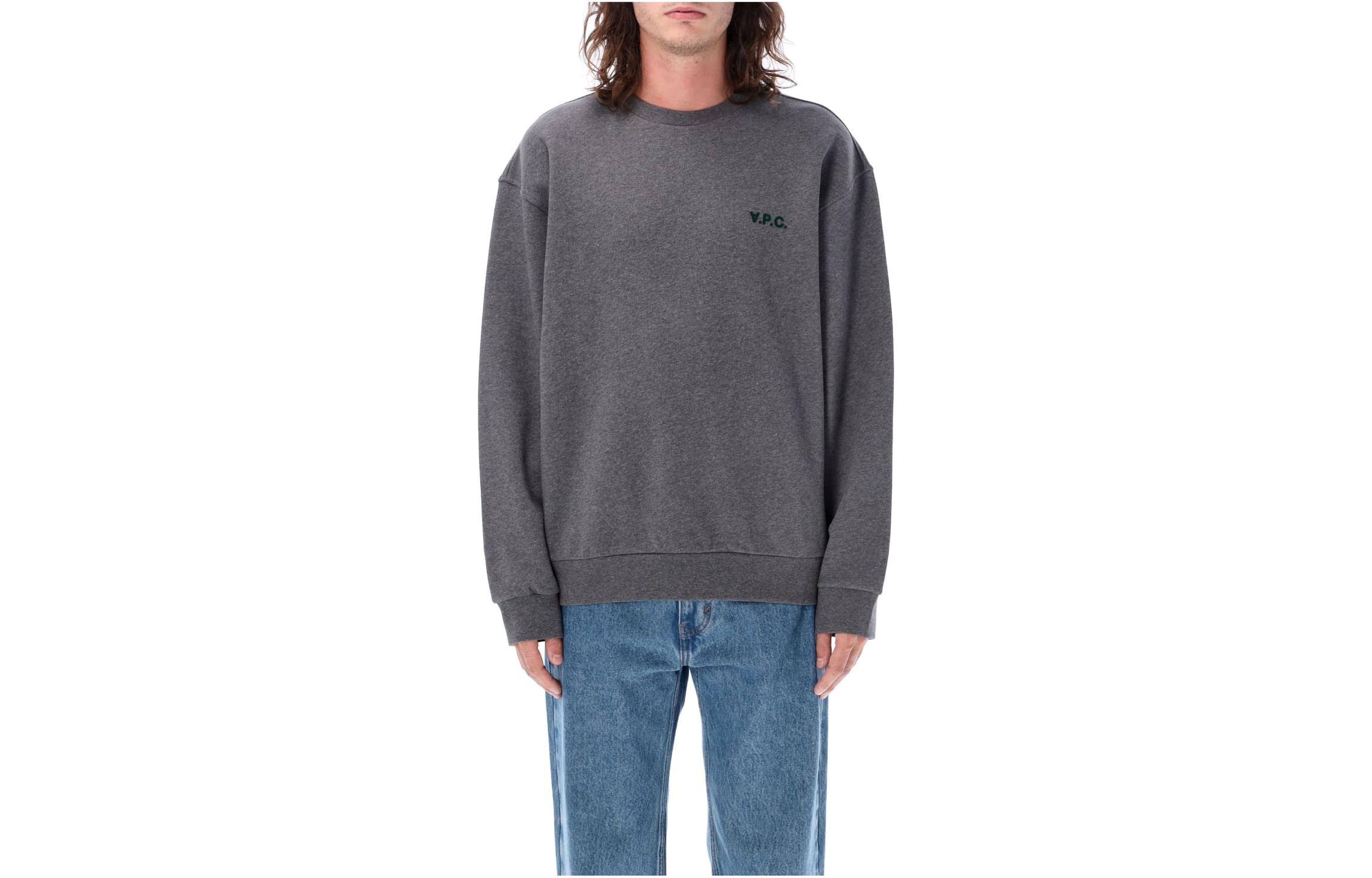 A.P.C. Loose-Fit Crewneck Long-Sleeve Sweatshirt Gray H27790COFDX-PLA