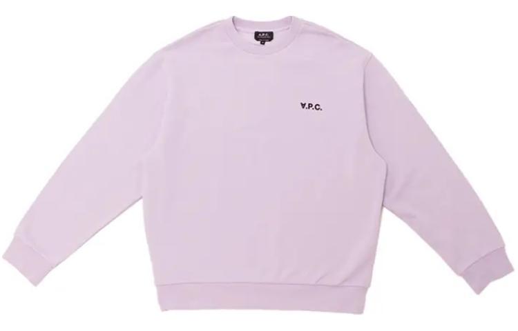 A.P.C. Minimalist Logo Crewneck Long Sleeve Sweatshirt Light Purple COFDXH27790-HAD
