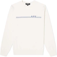 A.P.C. Minimalist Logo White Crewneck Sweatshirt for Men CODDA-H23866-AAD-ECRU A.P.C. Minimalist Logo White Crewneck Sweatshirt for Men CODDA-H23866-AAD-ECRU