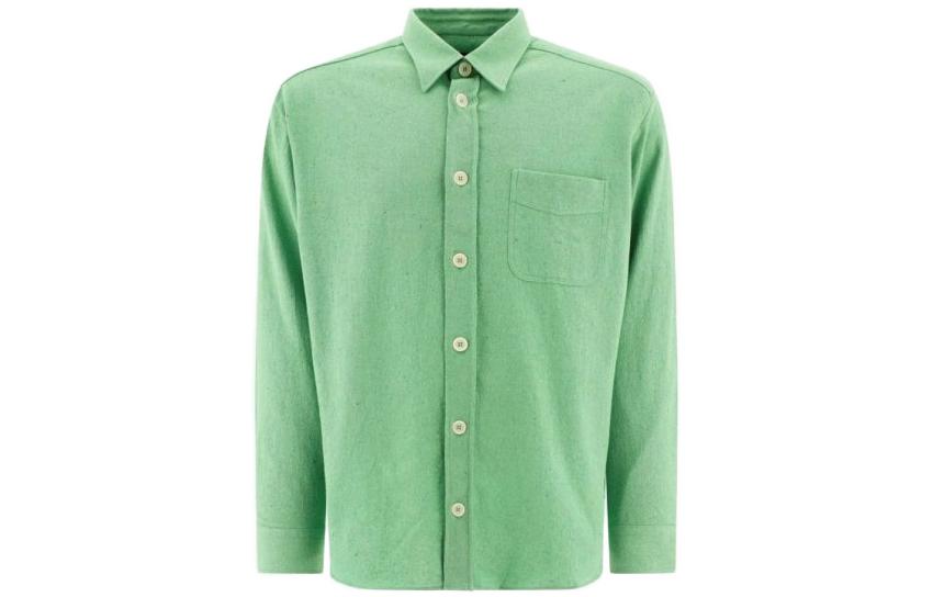 A.P.C. Minimalist Solid Green Long-Sleeve Jacket for Men COGEVH02862-KAC