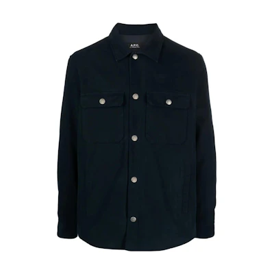 A.P.C. Navy Blue Double-Breasted Slim-Fit Long Sleeve Jacket COGBJH02625IAK