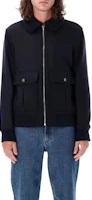 A.P.C. Navy Blue Solid Color Zip-Up Bomber Jacket for Men H02761WVBDE-IAK A.P.C. Navy Blue Solid Color Zip-Up Bomber Jacket for Men H02761WVBDE-IAK