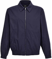 A.P.C. Navy Blue Solid Zip-Up Jacket with Elastic Cuffs for Men COGXSH02922-IAK A.P.C. Navy Blue Solid Zip-Up Jacket with Elastic Cuffs for Men COGXSH02922-IAK