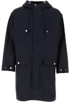 A.P.C. Navy Solid Color Long Hooded Jacket COERCH30193-IAK A.P.C. Navy Solid Color Long Hooded Jacket COERCH30193-IAK