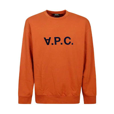 A.P.C. Orange Crewneck Sweatshirt with Lettering Design COFDXH27836-EAF
