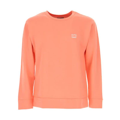 A.P.C. Orange Logo Print Crewneck Sweatshirt COELIH27648-EAE