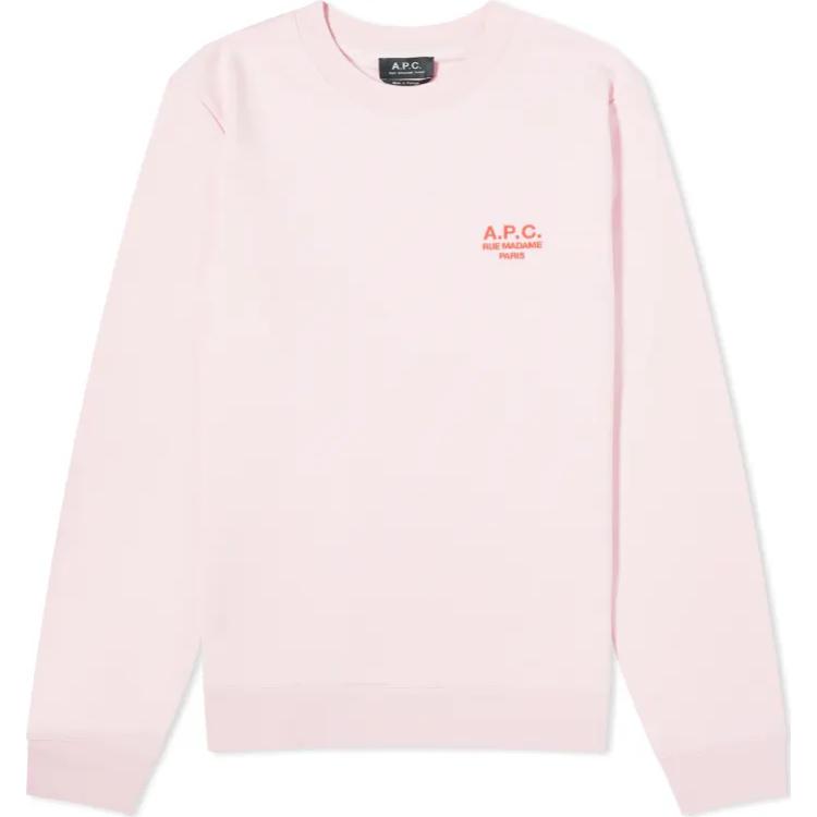 A.P.C. Pink Crewneck Sweatshirt with Logo COEZDH27699-ROS