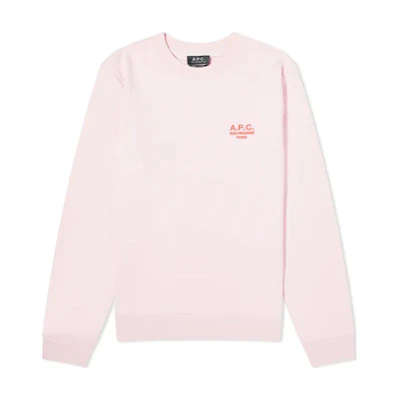 A.P.C. Pink Crewneck Sweatshirt with Logo COEZDH27699-ROS