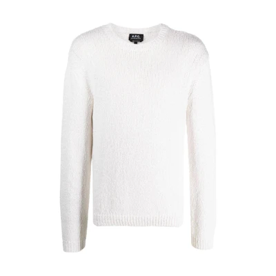 A.P.C. Plain White Crewneck Long Sleeve Sweatshirt COGVKH23221