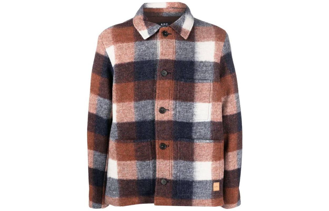 A.P.C. Red Plaid Long-Sleeve Casual Jacket WOAPKH02713-IAH