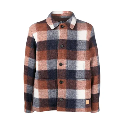 A.P.C. Red Plaid Long-Sleeve Casual Jacket WOAPKH02713-IAH
