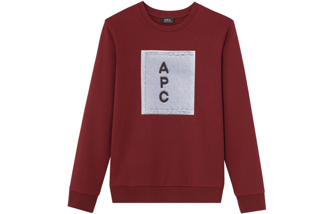 A.P.C. Relaxed Fit Crewneck Logo Print Sweatshirt Deep Burgundy CODAY-H27518-GAC