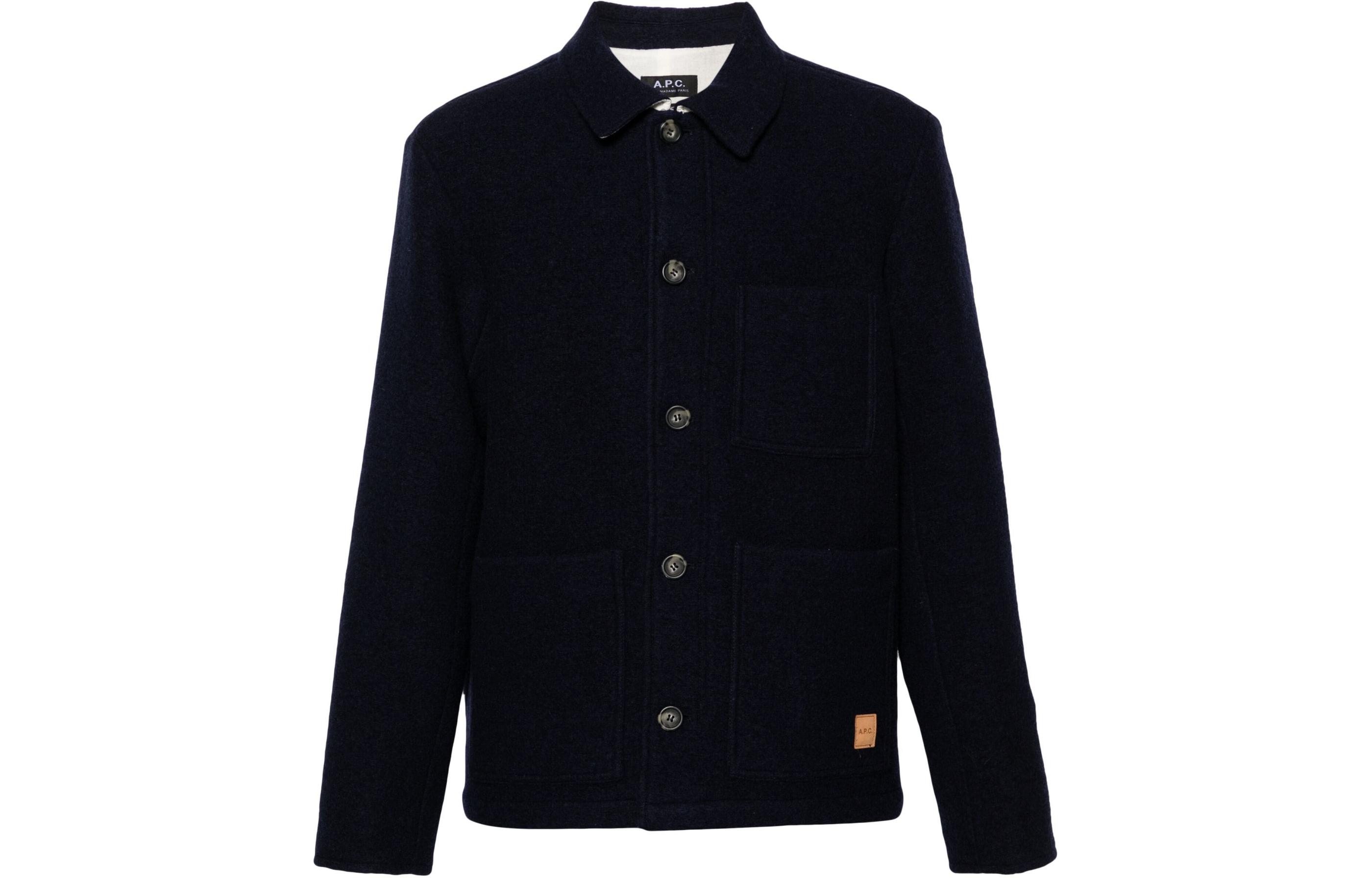 A.P.C. Single-Breasted Solid Color Jacket Navy Blue WOAQJH02933-IAK