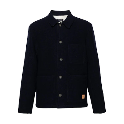 A.P.C. Single-Breasted Solid Color Jacket Navy Blue WOAQJH02933-IAK