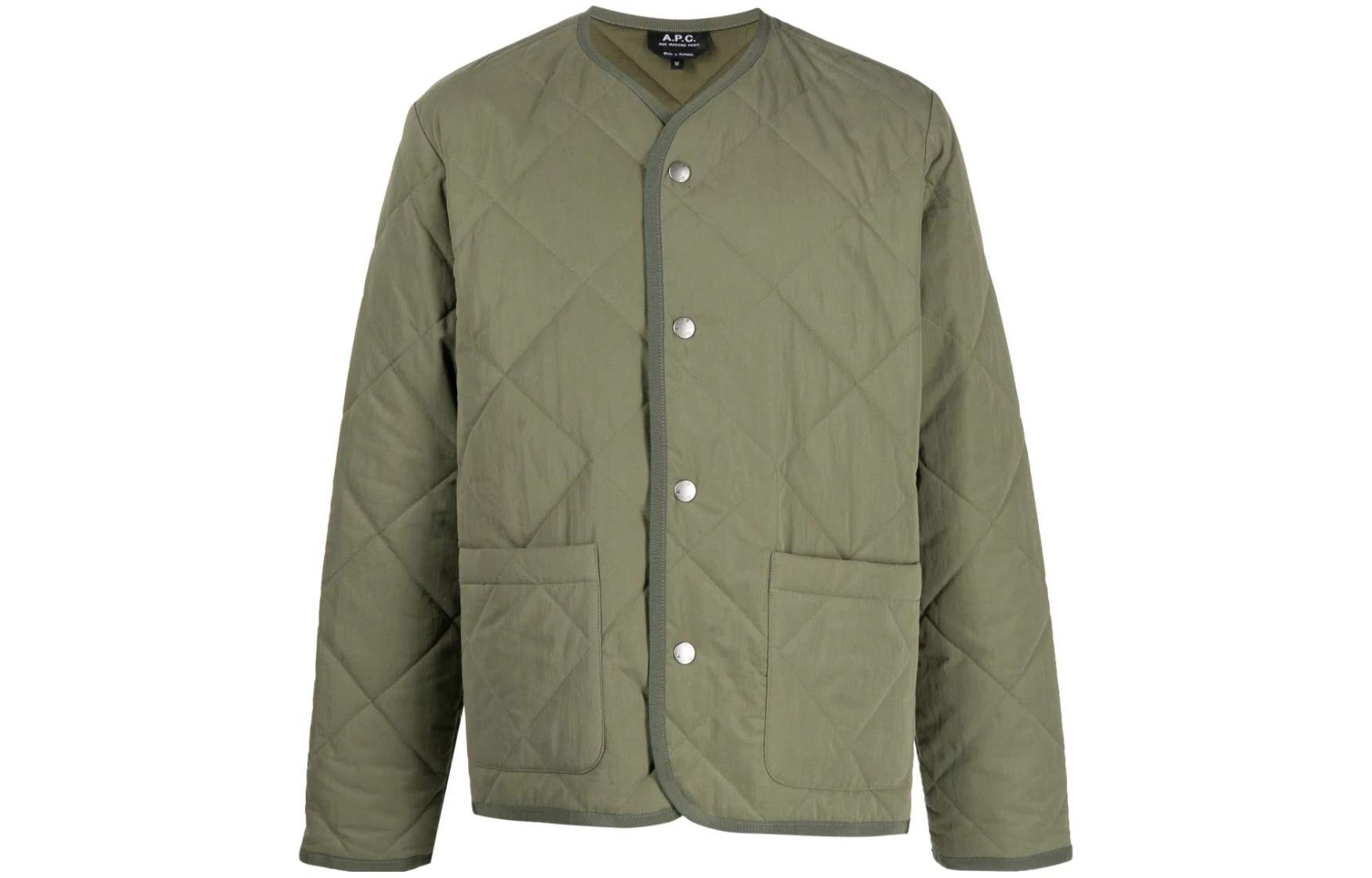 A.P.C. Single-Breasted Solid V-Neck Jacket H02767COETZ