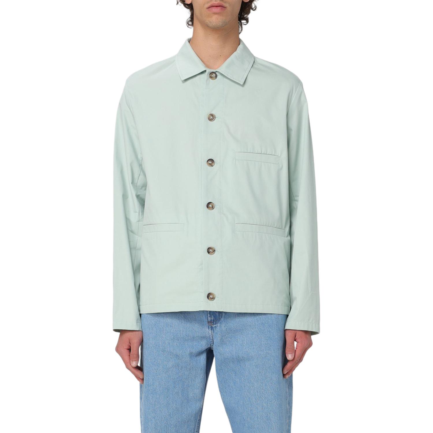A.P.C. Slim-Fit Green Long-Sleeve Button-Up Jacket COGXSH02966-KAB