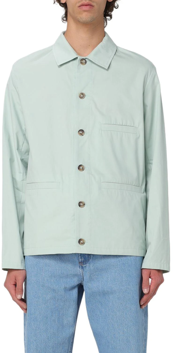 a-p-c-slim-fit-green-long-sleeve-button-up-jacket-cogxsh-02966-kab