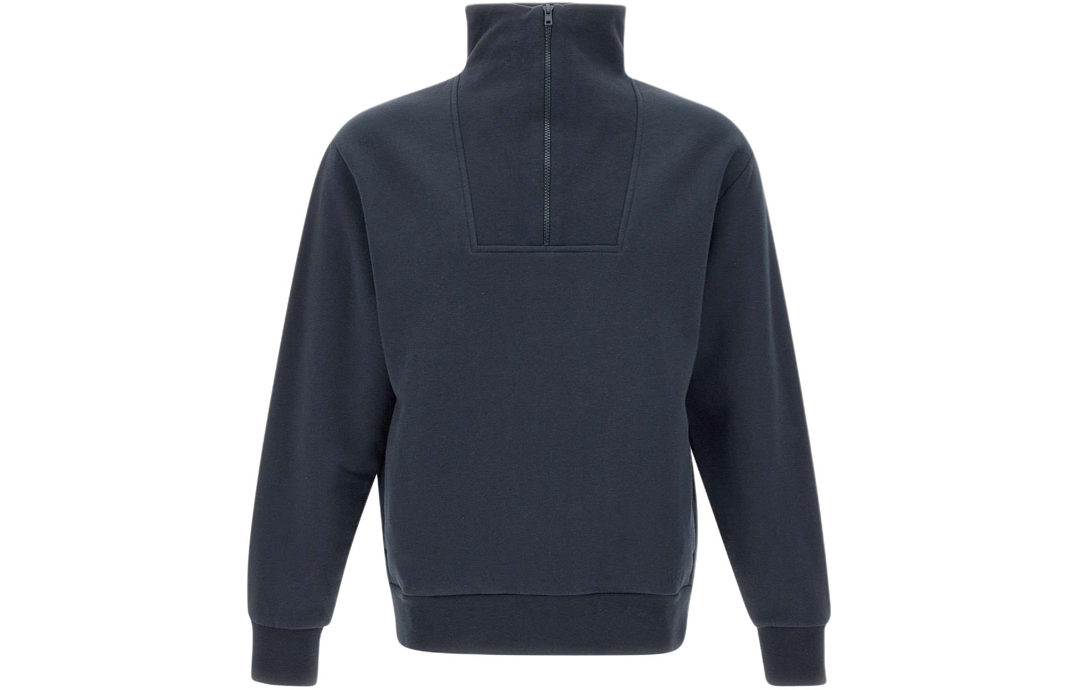 A.P.C. Solid Blue Half-Zip High-Neck Sweatshirt COGVFH27846-IAK