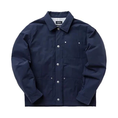 A.P.C. Solid Color Button-Up Long-Sleeve Jacket Blue COETZH02812-IAJ
