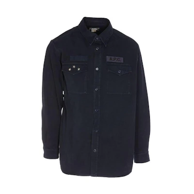 A.P.C. Solid Color Button-Up Shirt Jacket - Gray COFCIM02778-IAJ