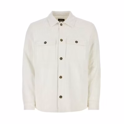 A.P.C. Solid Color Button Pocket Jacket White () COFCNH02899-AAB