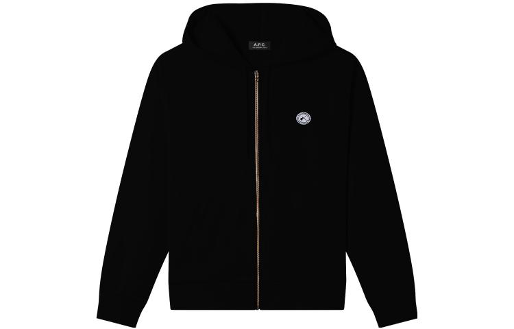A.P.C. Solid Color Casual Hoodie Sweatshirt Black COEST-H27687