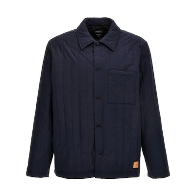 A.P.C. Solid Color Casual Long-Sleeve Jacket Blue COEZVH02859IAK